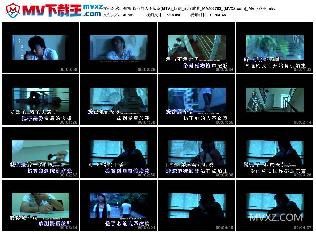 张寒-伤心的人不寂寞(MTV)_国语_流行歌曲_MA503783